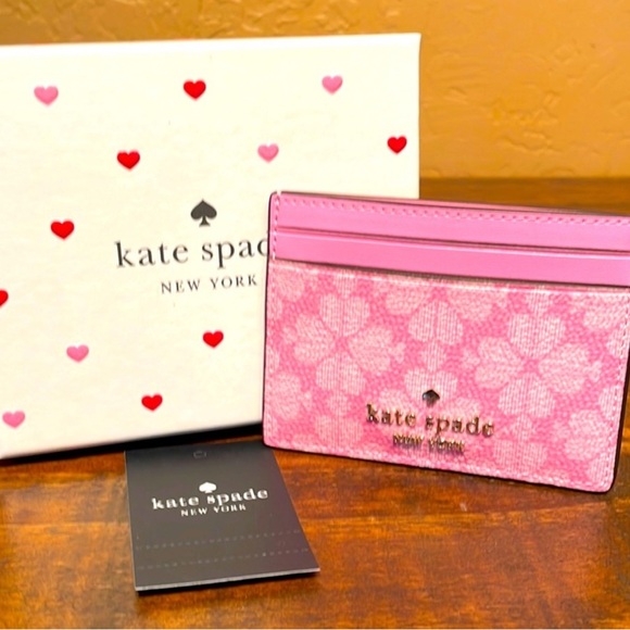 kate spade | Bags | Nwt Kate Spade Pink Floral Card Holder In Cute Kate ...